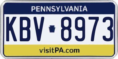 PA license plate KBV8973