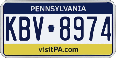 PA license plate KBV8974