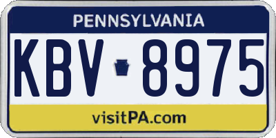 PA license plate KBV8975