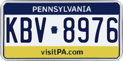 PA license plate KBV8976