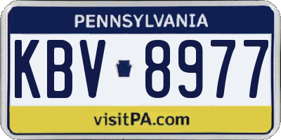 PA license plate KBV8977