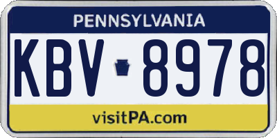 PA license plate KBV8978