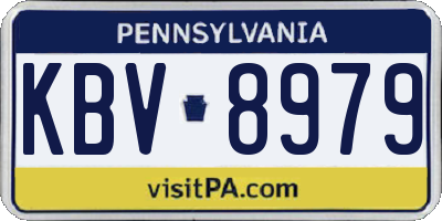 PA license plate KBV8979