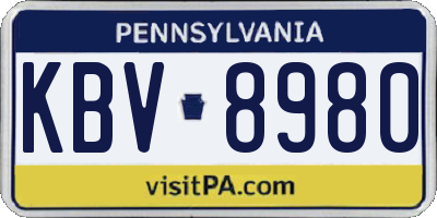 PA license plate KBV8980