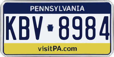 PA license plate KBV8984