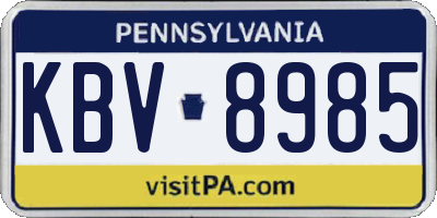 PA license plate KBV8985