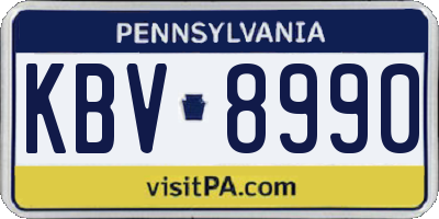 PA license plate KBV8990