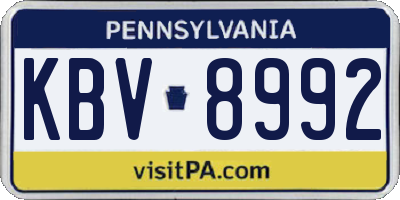 PA license plate KBV8992