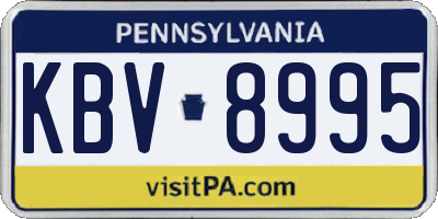 PA license plate KBV8995