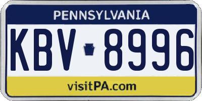 PA license plate KBV8996