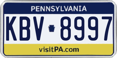 PA license plate KBV8997
