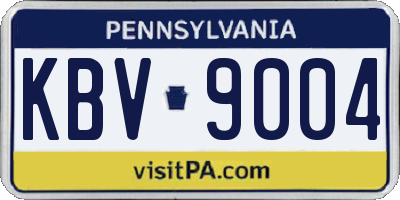 PA license plate KBV9004