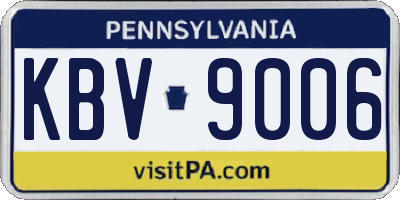 PA license plate KBV9006