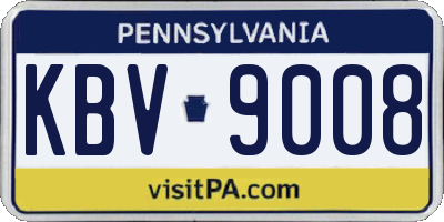PA license plate KBV9008