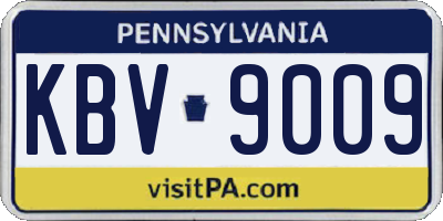 PA license plate KBV9009