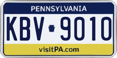 PA license plate KBV9010