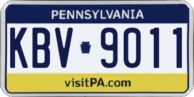 PA license plate KBV9011