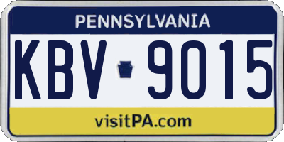 PA license plate KBV9015