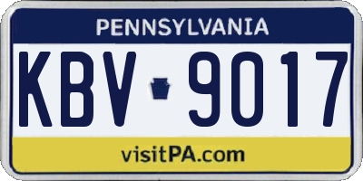 PA license plate KBV9017