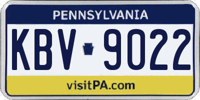 PA license plate KBV9022