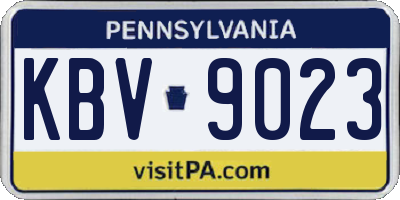 PA license plate KBV9023