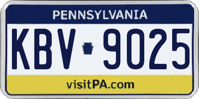 PA license plate KBV9025