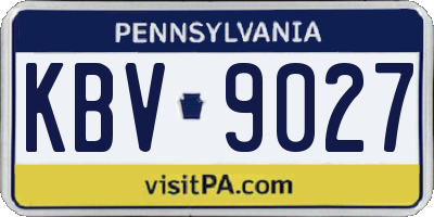 PA license plate KBV9027