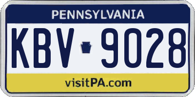 PA license plate KBV9028