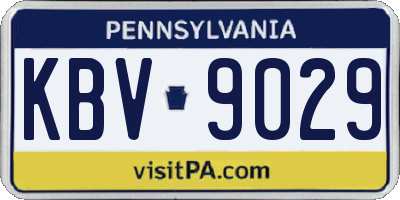 PA license plate KBV9029
