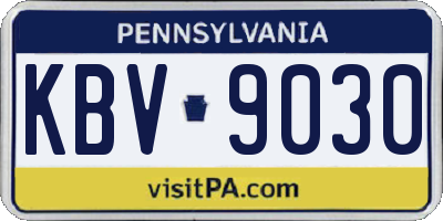 PA license plate KBV9030