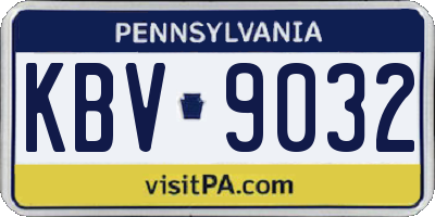 PA license plate KBV9032