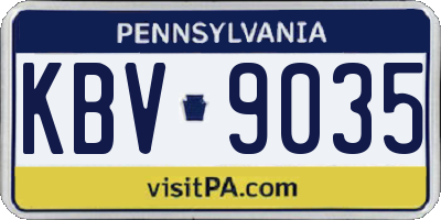 PA license plate KBV9035