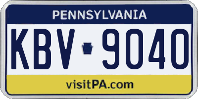 PA license plate KBV9040