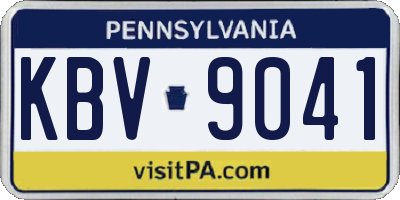 PA license plate KBV9041
