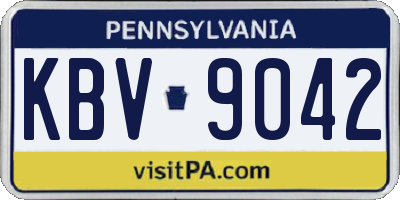 PA license plate KBV9042