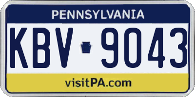 PA license plate KBV9043