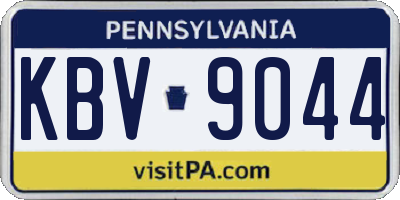 PA license plate KBV9044