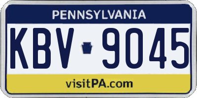 PA license plate KBV9045