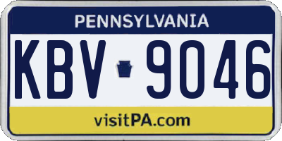 PA license plate KBV9046