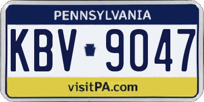PA license plate KBV9047
