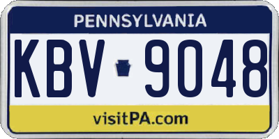 PA license plate KBV9048