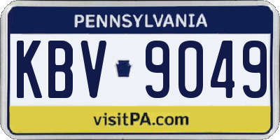 PA license plate KBV9049