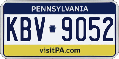 PA license plate KBV9052