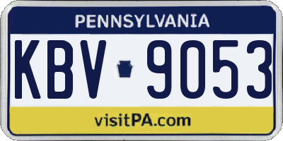 PA license plate KBV9053