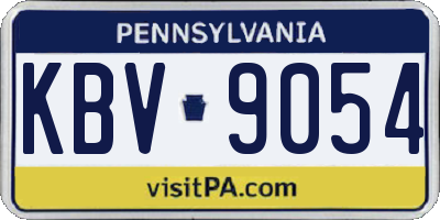 PA license plate KBV9054