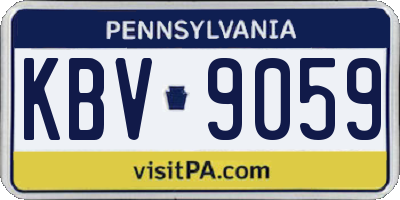 PA license plate KBV9059