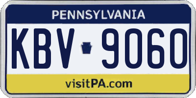 PA license plate KBV9060