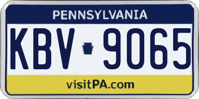 PA license plate KBV9065
