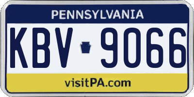 PA license plate KBV9066