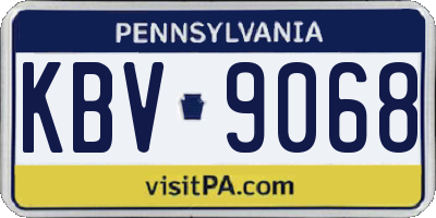 PA license plate KBV9068
